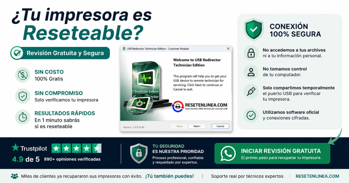 ¿Tu impresora es reseteable? Revisión gratuita y segura — Reset en Línea