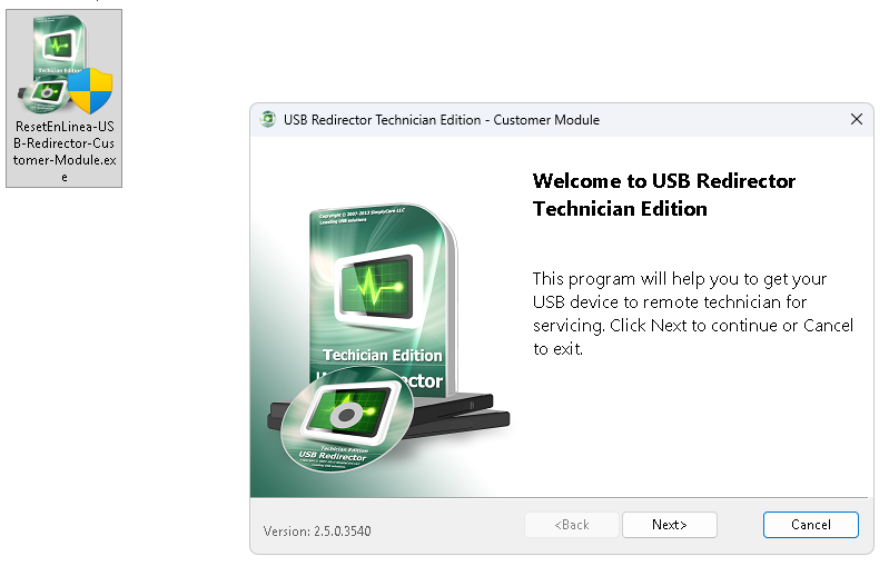 Captura de USB Redirector Customer Module